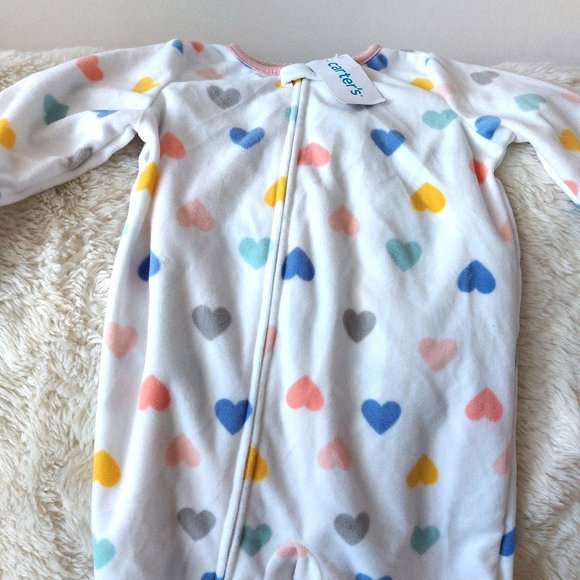 3/$25 Carter Hearts Footie Pajamas - Picture 2 of 7